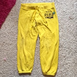 Victoria’s Secret PINK: Yellow Cropped Joggers